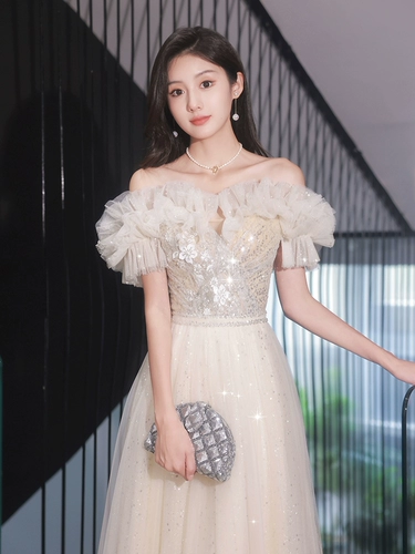 Вечернее платье на одно плечо, новинка 2025 года, летнее классическое доступное роскошное нишевое классическое платье для мастеров, церемония совершеннолетия, тяжелое индустриальное платье