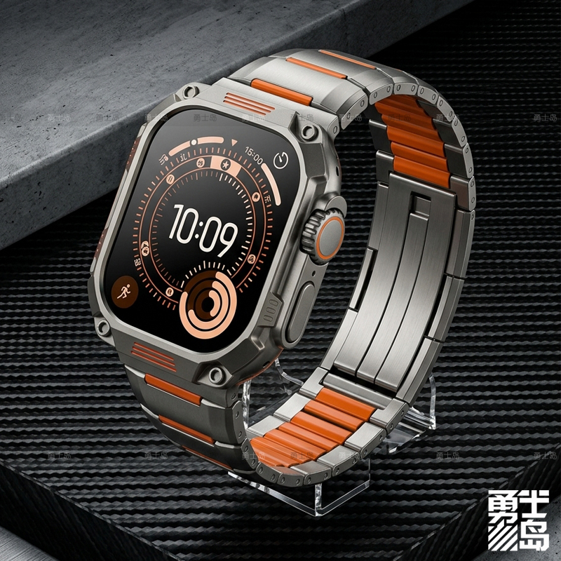 Suitable for Apple Watch Metal Protection 49mm Case Applewatch Stainless Steel Silicone Men's Watch Strap Ultra3 Suitable for Apple Watch Metal Protection 49mm Case Applewatch Stainless Steel Silicone Men's Watch Strap Ultra3