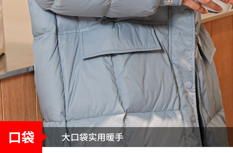 Y雅鹿 女士 长款廓形 蝴蝶绣花羽绒服 图8