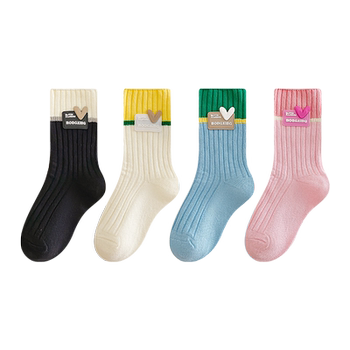 ກາງ calf socks ຝ້າຍ breathable ຄົນອັບເດດ: ແບບເກົາຫຼີພາກຮຽນ spring ແລະດູໃບໄມ້ລົ່ນ