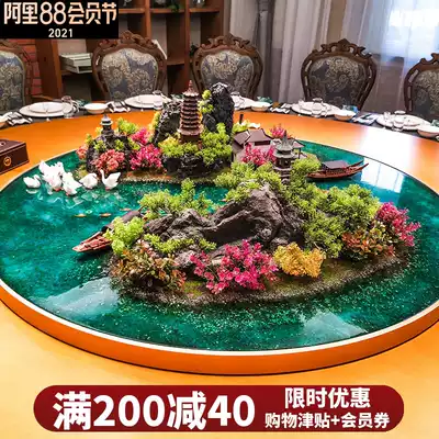 Hotel box round table Middle decoration 30 people's dining table Middle flower Decorative flower micro-landscape lyndhurst on the dining table