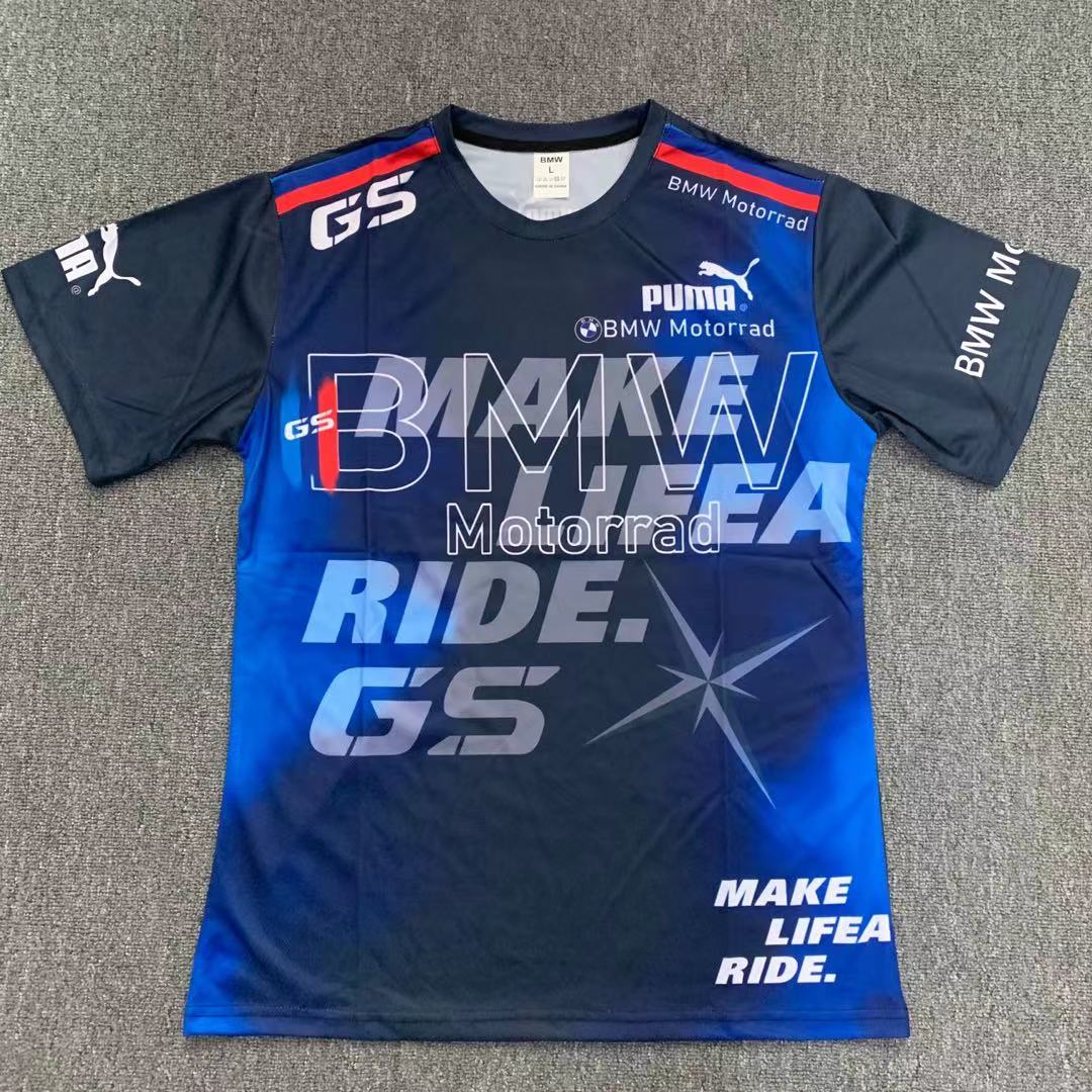 2022 new Summer BMW Locomotive Cultural Shirts Casual Working Clothes Speed Dry Short Sleeves T-shirt Locomotive Half Sleeves