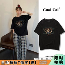 ins Super fire niche design sense explosive short sleeve t-shirt women 2021 summer new fashion loose cotton top tide