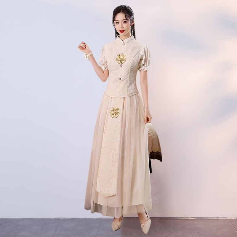  XL+With short sleeve, champagne color   + $2.82 