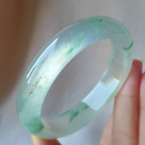 Natural jade bracelet ice seed floating flower Sun Green a goods original stone women Spring belt color violet jade bracelet