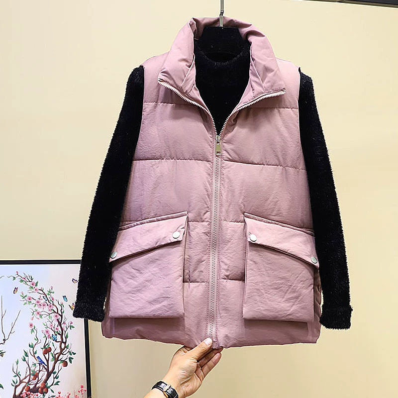 2019 thu đông mới vest nữ vest ngắn phiên bản Hàn Quốc có thể tháo rời mũ eo xuống áo khoác cotton vest không tay - Áo vest