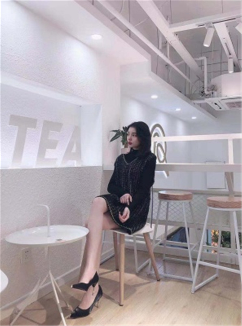尖头毛毛单鞋女浅口OL工作细跟中跟鞋