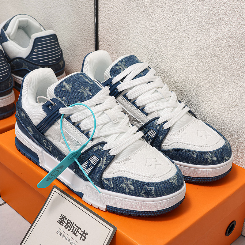 Lujia Sneakers Men's Shoes Putian Genuine Trainer Denim Blue Loafers 2025 New Summer Sports Shoes Women