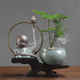 Nguyên Đán Zen văn phòng màu xanh lá cây trang trí cây phòng khách bàn nhà Trung Quốc gốm Xuanguan trang trí cây trồng trong chậu.