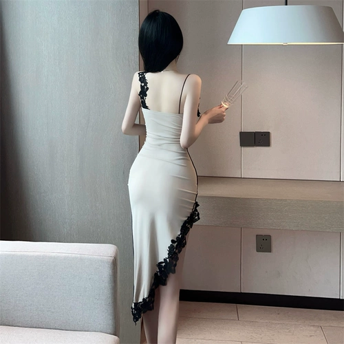 Сексуальное нижнее белье, кружевное платье, пижама, V-образный вырез