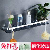 Bathroom shelf Bathroom wall-mounted toilet Toilet sink Space aluminum mirror front glass storage countertop