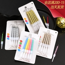 Birthday Candle Child Creativity Party Cake Thread Small Candle Mesh Red Smoke-free Candle 10 Gold and Silver Color