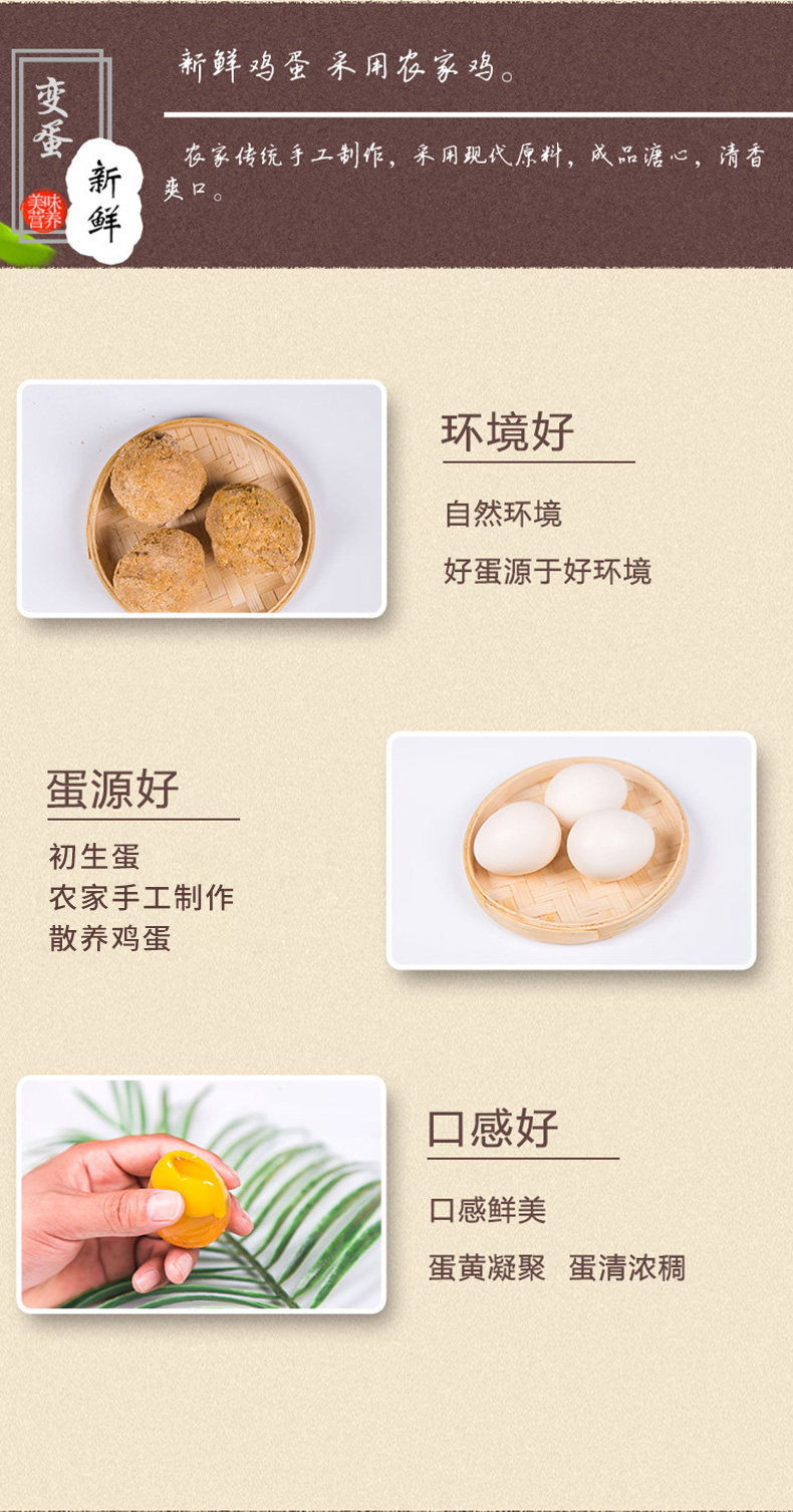 河南特产 九齿 家手工溏心松花蛋 20枚 图3