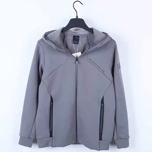 Anta Fleece-Lined Sports Jacket for Men, New Autumn Fitness Running Hooded Sportswear Top 152447723N