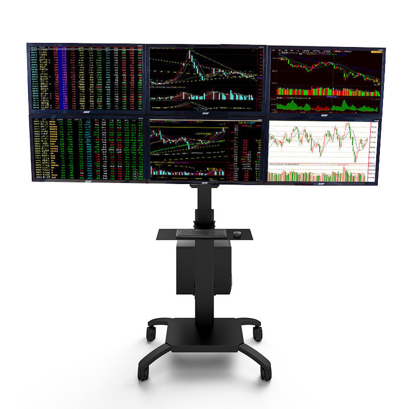 Sheng Classic F6 Six Screen Liquid Crystal Computer Screen Bracket Arm Floor Mobile Trolley Six Screen Table Top Base