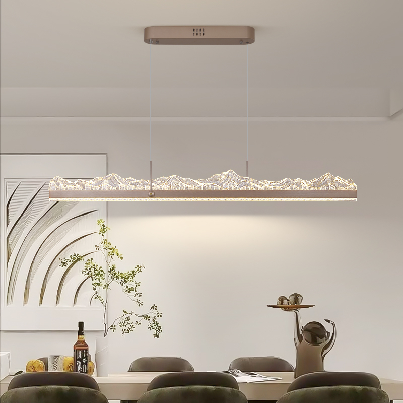 Restaurant Chandelier Modern Minimalist Dazhongshan Bar Restaurant Tea Room Living Room Linear Chandelier Minimalist Long Strip Light