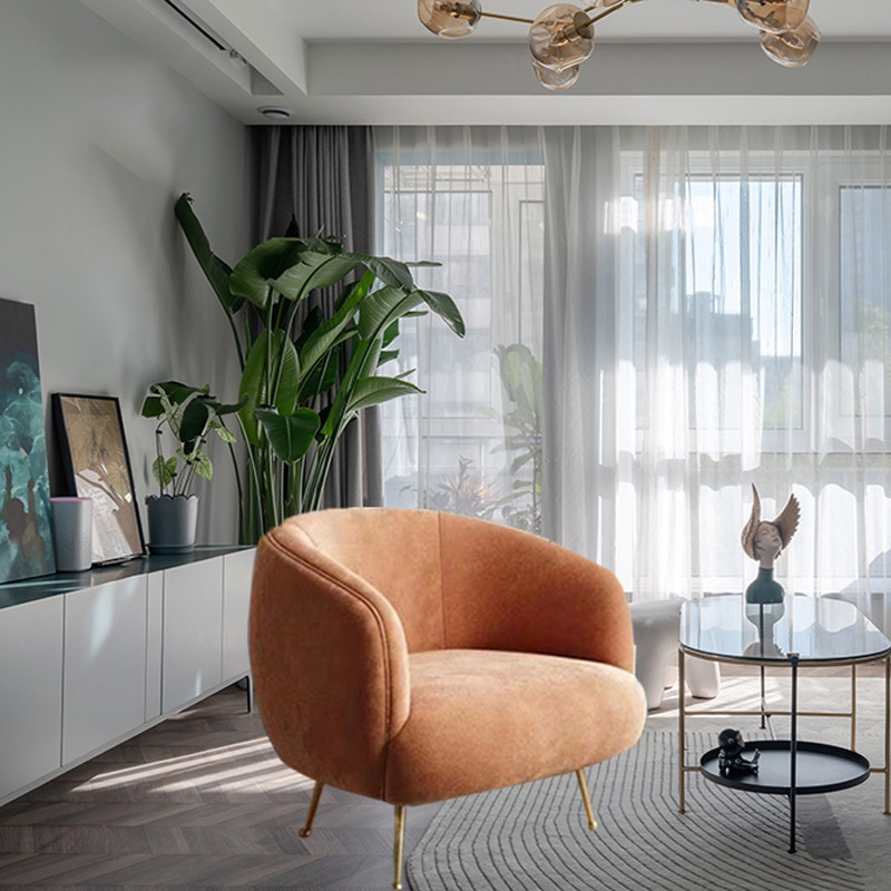 Light Extravagant Single Sofa Chair Modern Minima Living Room Nordic Balcony Suede Sloth Casual Chair Bedroom Tiger Chair