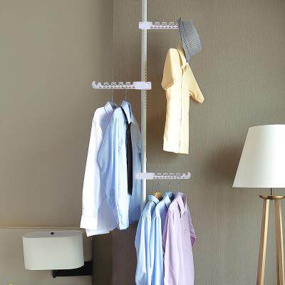 Space-saving hanging clothes hanger cool drying spring pole clothes hanger bag rack clothes rack floor retractable indoor small clothes pole