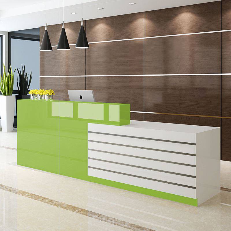 Beauty Salon Collection Silver Counter Front Desk Brief Modern Company Front Desk Reception Desk Baking Varnish Bar New Counter Corner front