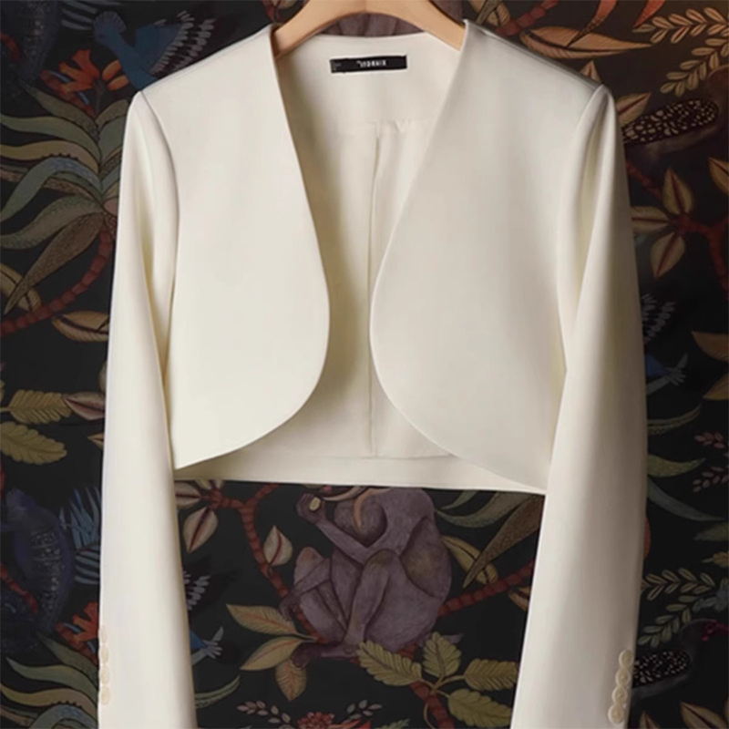 Plus Size Women's French-Style Blazer, Light Apricot Color, Elegant and Sophisticated, New Women's Short Top