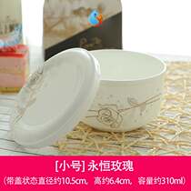 Microwave oven special bowl lunch box ceramic bowl Bowl with lid bone china steamed bowl small baby steamed egg bowl home
