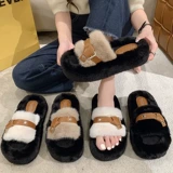 Ремень, пряжка, тапочки, небольшая дизайнерская обувь на платформе для офиса, осенний, тренд сезона