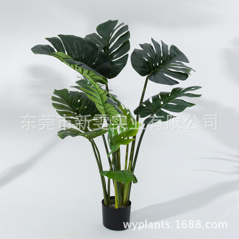 1 5 meters 11 leaves high simulation turtle back leaf potted turtle back taro green plant bonsai floor decoration fake tree