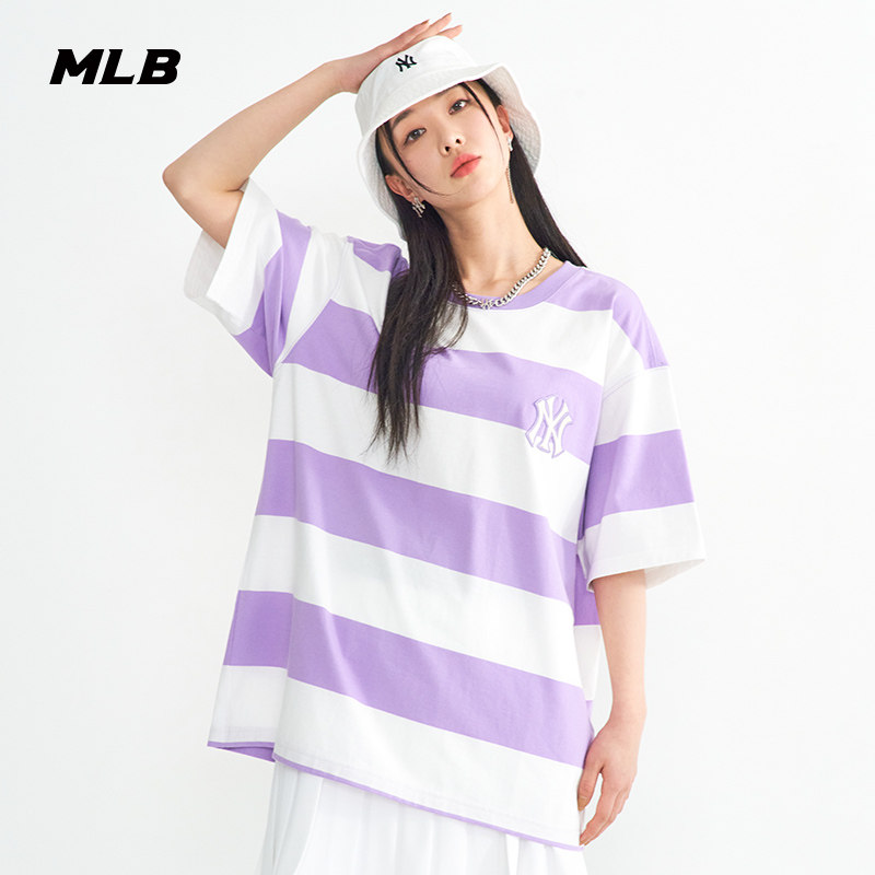 MLB Official Men and Men T-shirt Classic Stripes Short sleeves Sports Leisure 100 Ride Tide 22 Spring Summer New TSE13