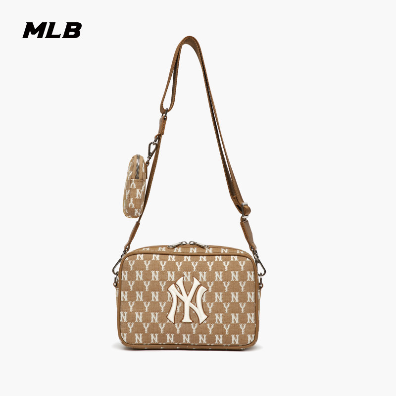 MLB official men's and women's bag retro presbyopia Messenger bag NY shoulder bag denim style sports leisure trend autumn and winter BGDC - Taobao