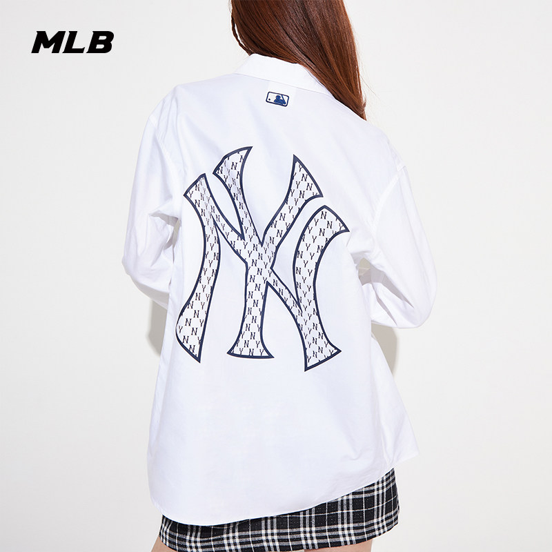 MLB official male and female couple big logo old blouse shirt coat hundred relaxed casual tide spring and summer WS031