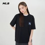 MLB, хлопковая летняя футболка подходит для мужчин и женщин для влюбленных, градиент, короткий рукав, с рукавом, с печатью вашего логотипа