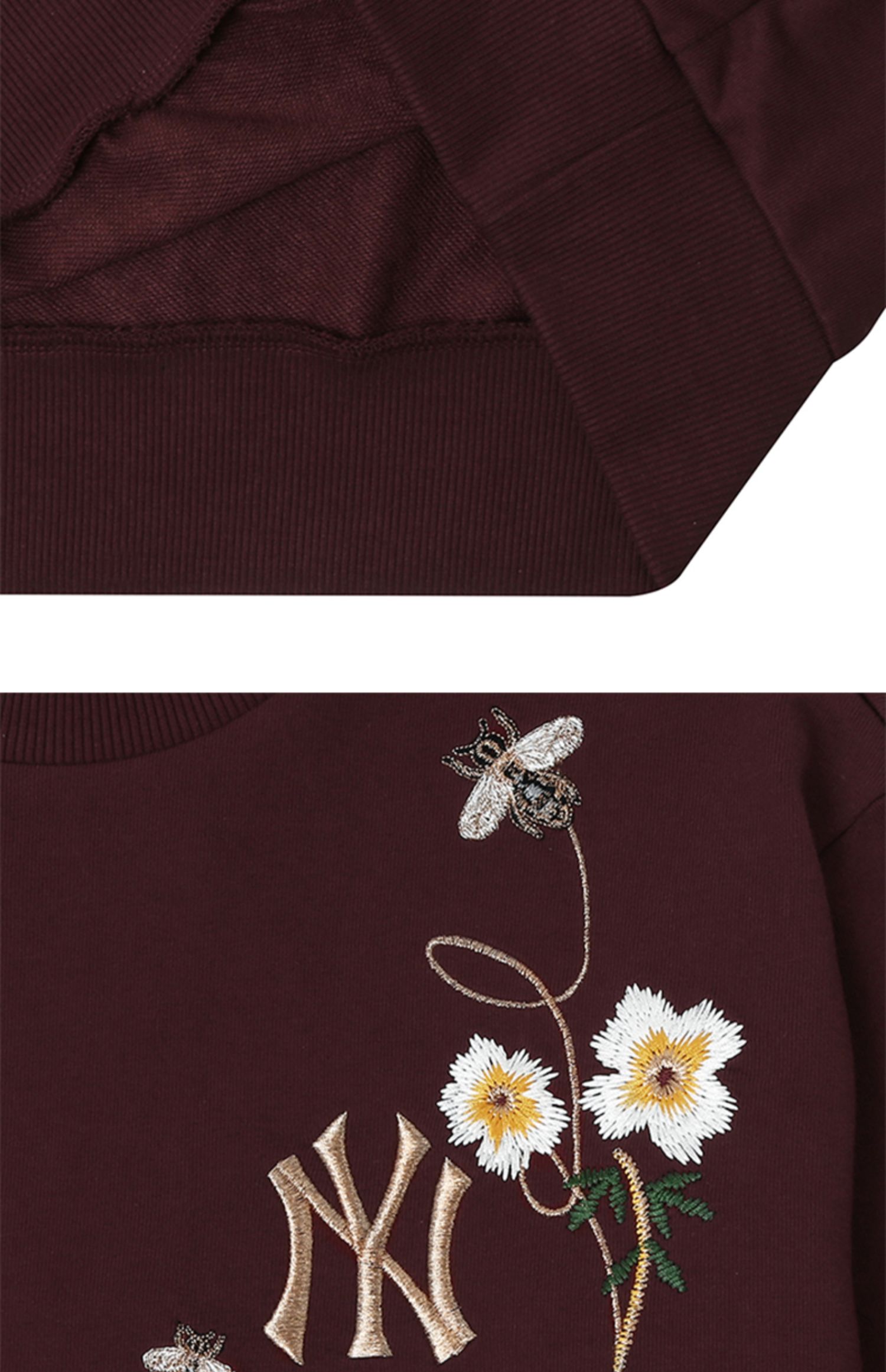 MLB Bee Sweater lỏng thoải mái thời trang giản dị Áo len thêu -31MTFN841 - Thể thao lông cừu / jumper váy hoodie
