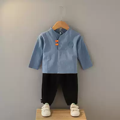 Children's Tang costume boys costume Hanfu suit Spring and Autumn Children Baby retro Republic of China style clothes Chinese style children's clothing