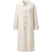 VGRASS minimalist cashmere wool coat jacket woman winter new white fur coat VSD2O43370