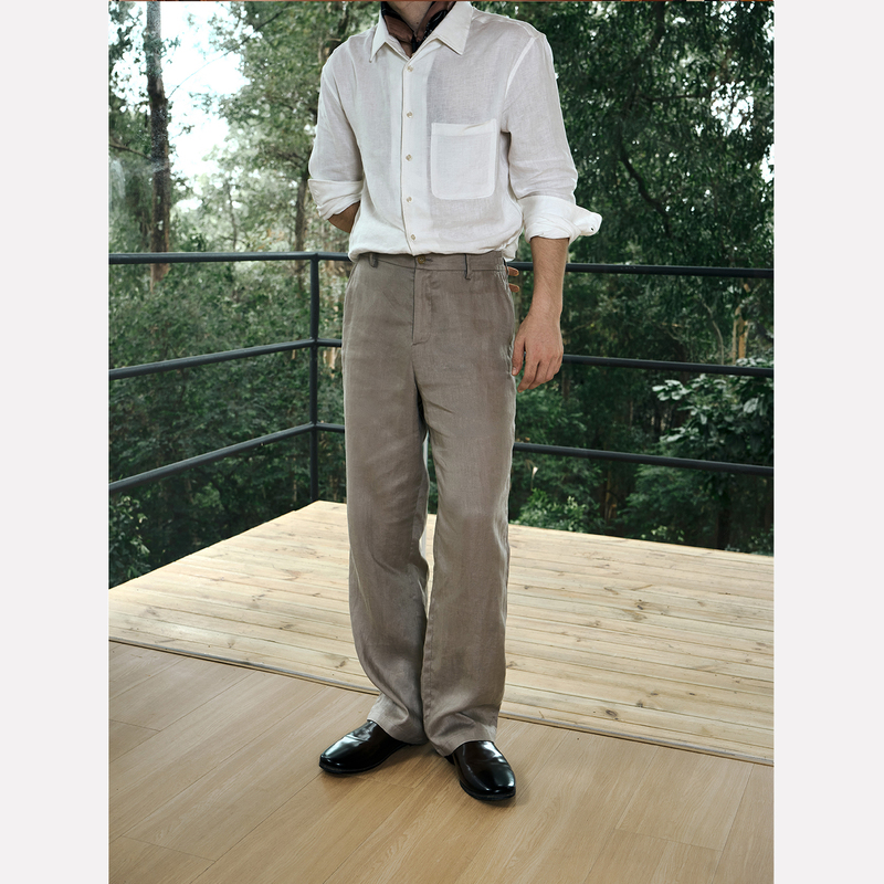 Manifold｜French Imported 100% Linen Mercerized Old Money Style Casual Cool Breathable Long Pants Casual Pants