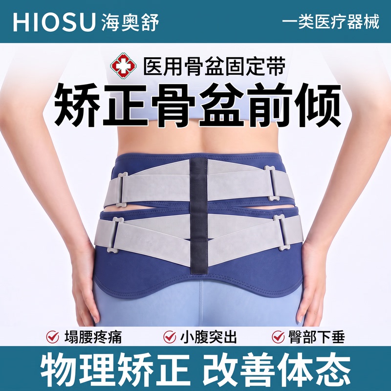 Medical Pelvic Fixation Belt, Pelvic Forward Tilt Corrector, Lower Abdomen Protrusion Pelvic Repair Device, Hip Reduction Protective Belt