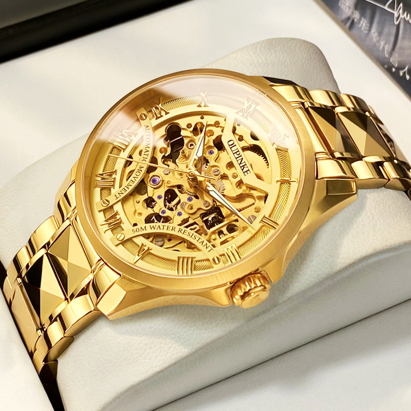 Swiss European brand watch men's mechanical watch men's 18k gold watch waterproof luminous trend top ten