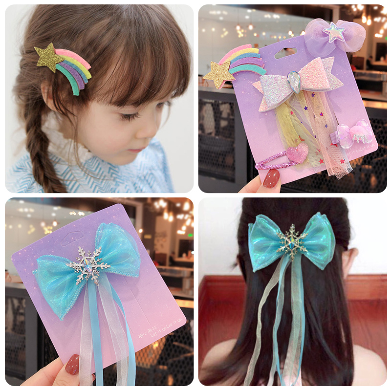 Children Hair Accessories Cute Princess Baby Crown Head Decoration Super Fairy Butterfly Knot Hair Clip Fashion Kid Hair Clip Clip
