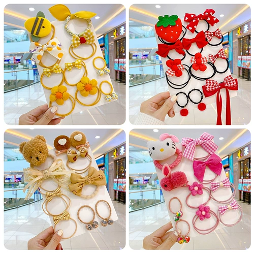 Детская заколка для волос с бантиком, милая безвредная резинка для волос, детский аксессуар для волос, не повреждает волосы