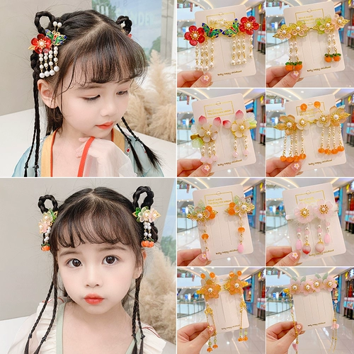 Детский аксессуар для волос подходит под национальную одежду, заколка для волос, парик из нефрита, классические шпильки для волос с кисточками, китайский стиль