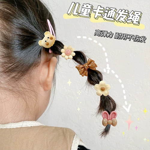 Детский безвредный аксессуар для волос, эластичная детская резинка для волос, не повреждает волосы