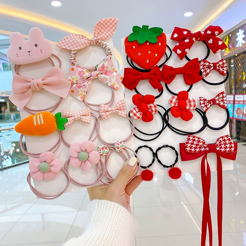 Детская заколка для волос с бантиком, милая безвредная резинка для волос, детский аксессуар для волос, не повреждает волосы