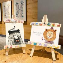 Cartoon cute solid wood photo frame pendulum small frame simple wooden frame pendulum children photo frame 7 inch wooden frame