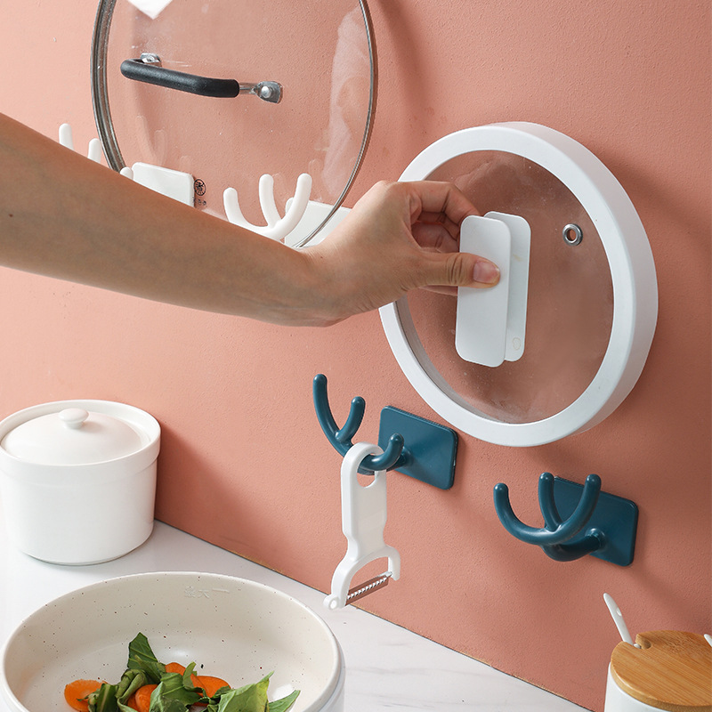 Deer Creatives Small Tools Shelf Wall-mounted Kitchen Lid Finishing Containing Bracket Free of perforated cutting board frame white