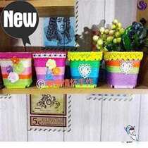 Environmentally friendly flowerpot handmade small plastic bottle flowerpot creative kindergarten waste utilization d4iy material bottle