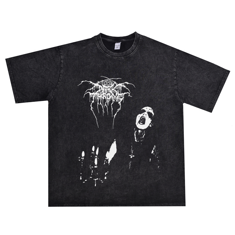 Direct Spray Black Metal Darkthrone Dark Throne of Power Rock Band T-Shirt Short Sleeve Unisex Loose Fit Pure Cotton Direct Spray Black Metal Darkthrone Dark Throne of Power Rock Band T-Shirt Short Sleeve Unisex Loose Fit Pure Cotton