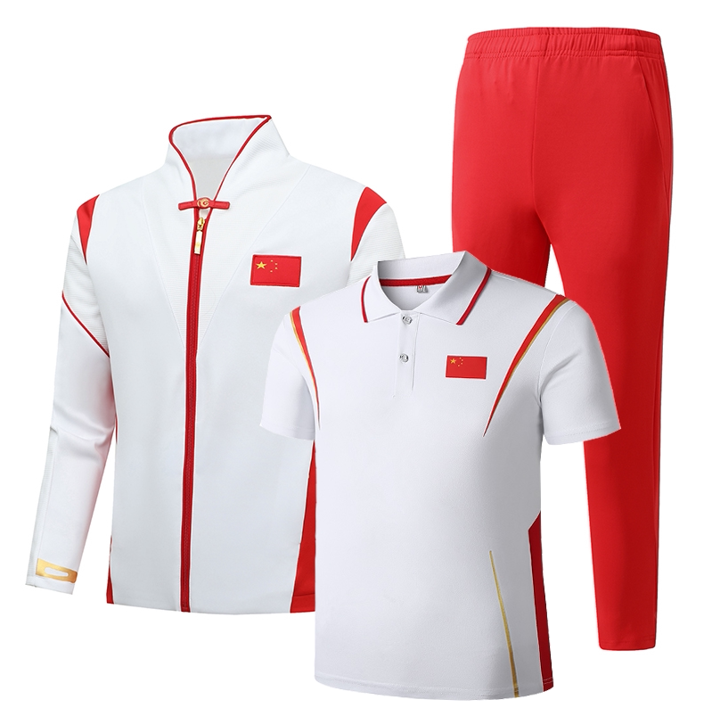Chinese team award-winning clothing suit male sports training athletes summer national uniform Wushu Sanda short-sleeved group customization