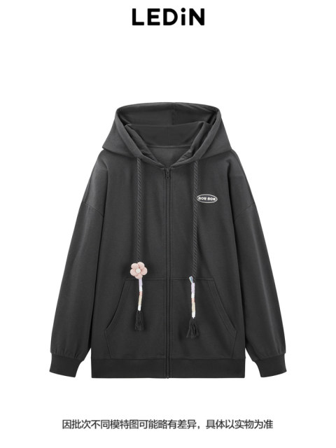 Leding 2025 spring new design hooded loose sweatshirt jacket C1BBE3338