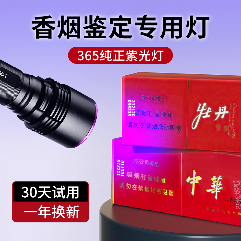 365Nm Ultraviolet Light for Identification, Special Anti-Counterfeiting Ultraviolet Blue Light Flashlight for Checking Cigarette Codes and Banknotes