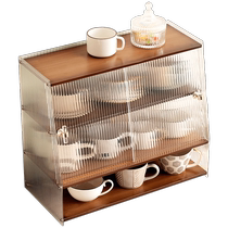 Storage cabinet storage cabinet household dust-proof cup shelf snack Changhong glass organizer desktop drawer-type multi-layer